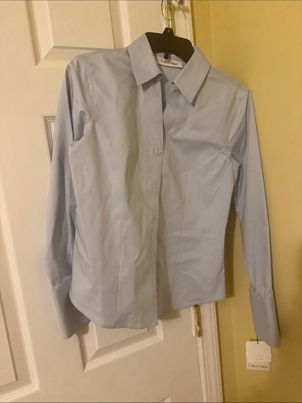 Calvin Klein Light Blue Women's Button-Front Blouse